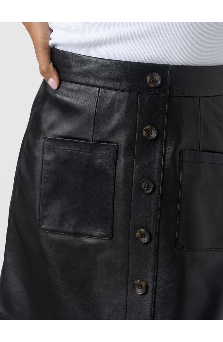 Saint + Sofia Luther Suede Mini Skirt, Alternate, color, Black