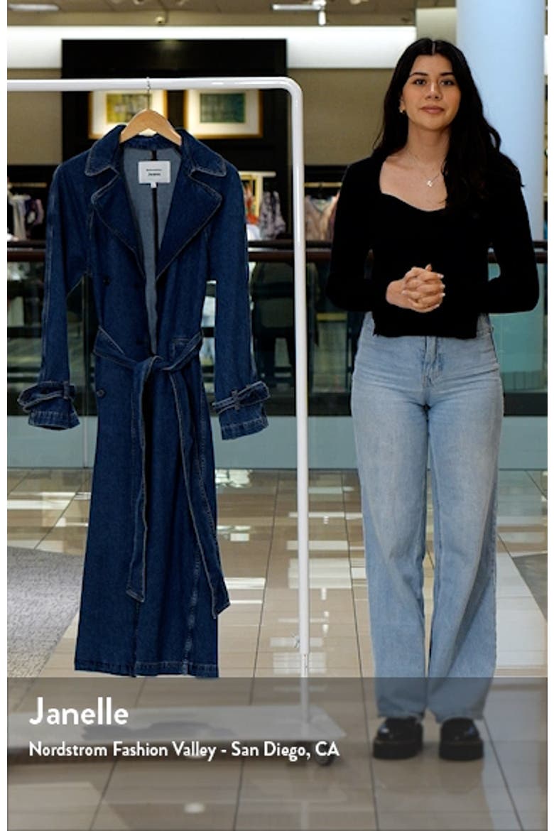 Hayes Belted Organic Cotton Denim Trench Coat video