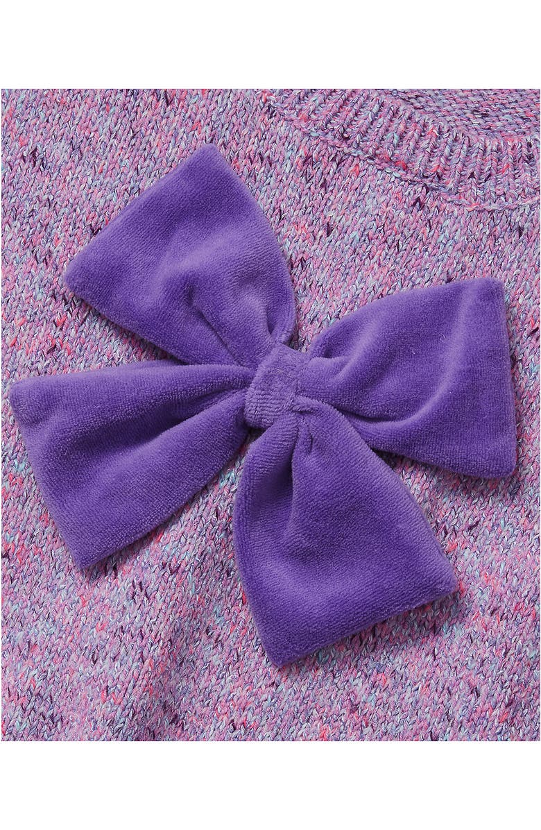 Lands' End Girls Meet and Greet Bow Knit Sweater, Alternate, color, Deep Lavender Bow