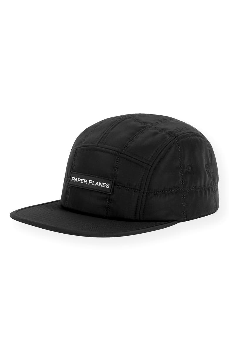 PAPER PLANES Quilted 5-Panel Hat, Alternate, color, Black