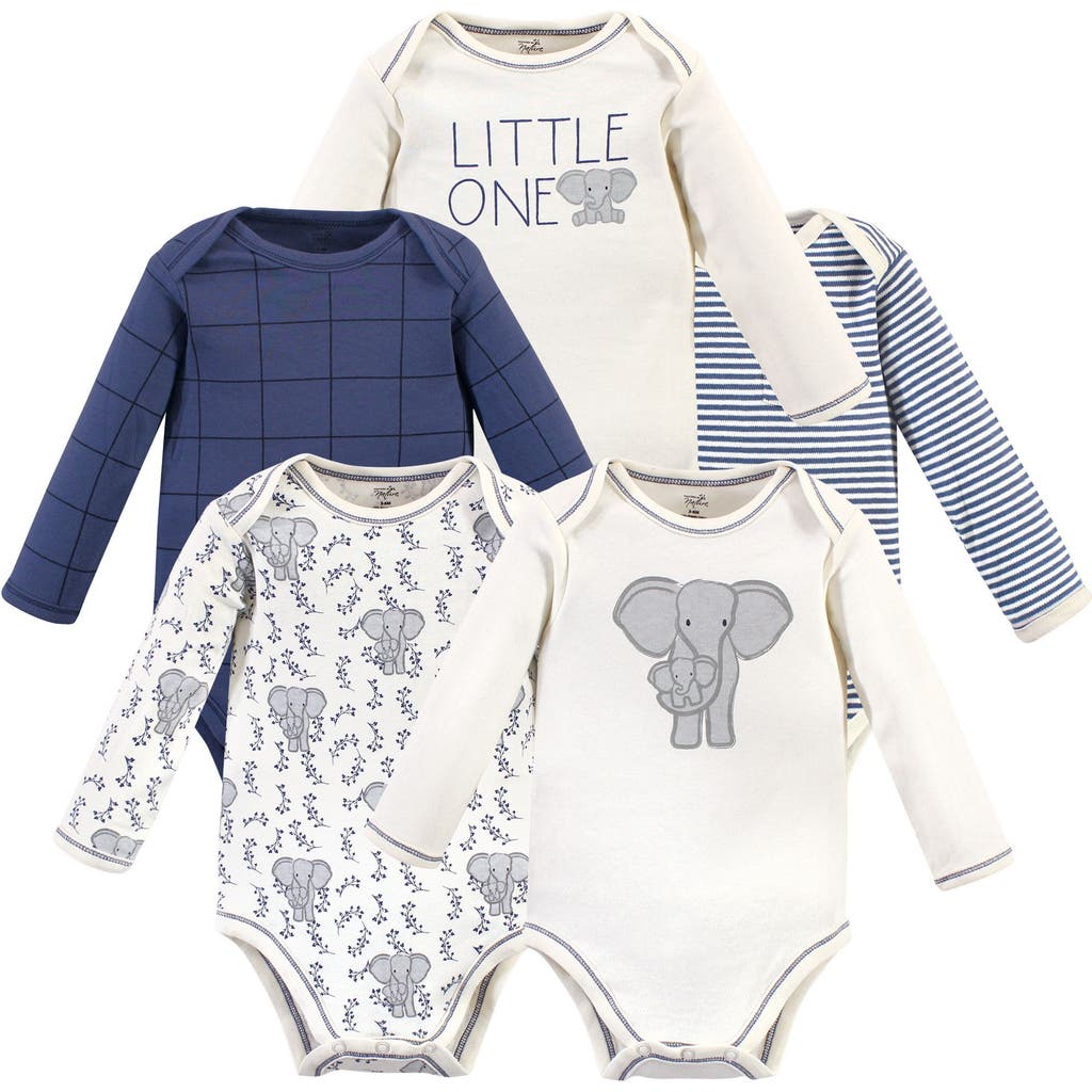 Touched By Nature Organic Cotton Long-sleeve Bodysuits In Multi