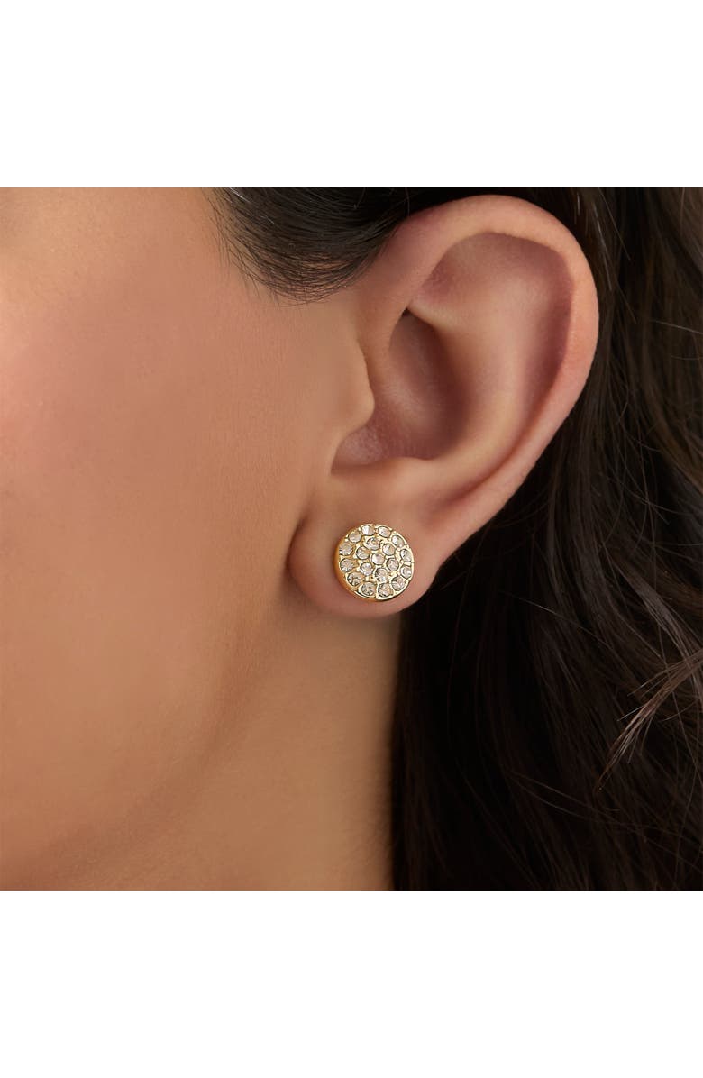 Jessica Simpson Crystal & Heart Stud Earring Set, Alternate, color, Gold