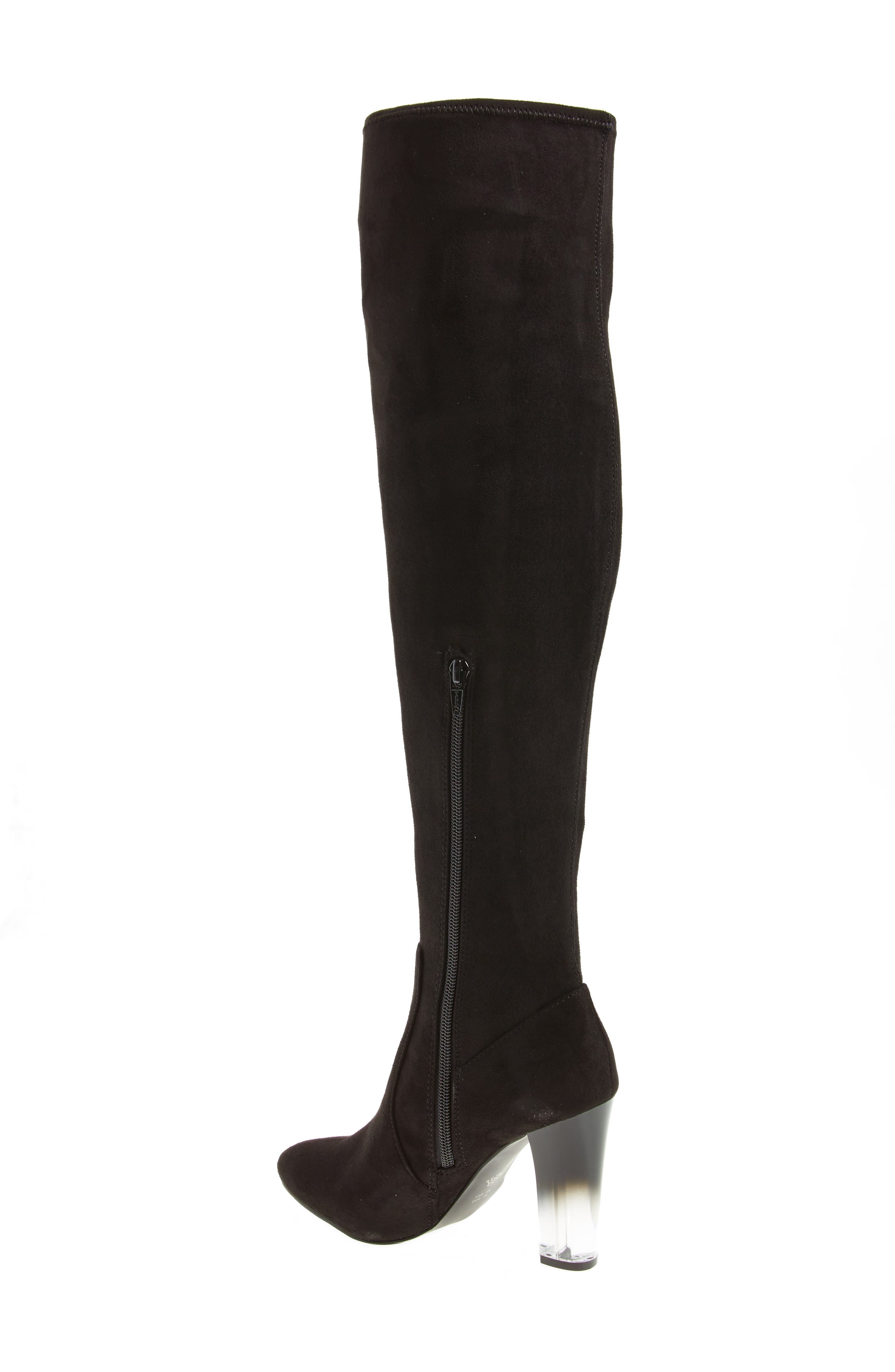 Icelyn Over the Knee Stretch Boot, Alternate, color, BLACK FAUX SUEDE
