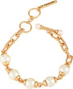 T Tahari Imitation Pearl Toggle Bracelet