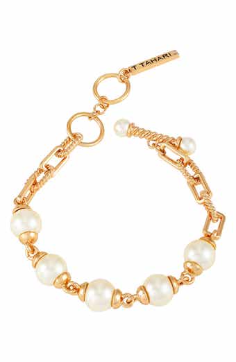 T Tahari Imitation Pearl Toggle Bracelet