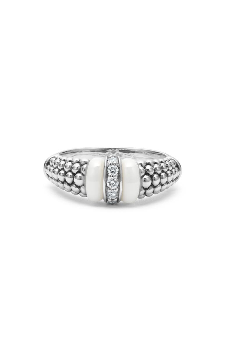 LAGOS Ceramic Caviar Diamond Ring, Alternate, color, 