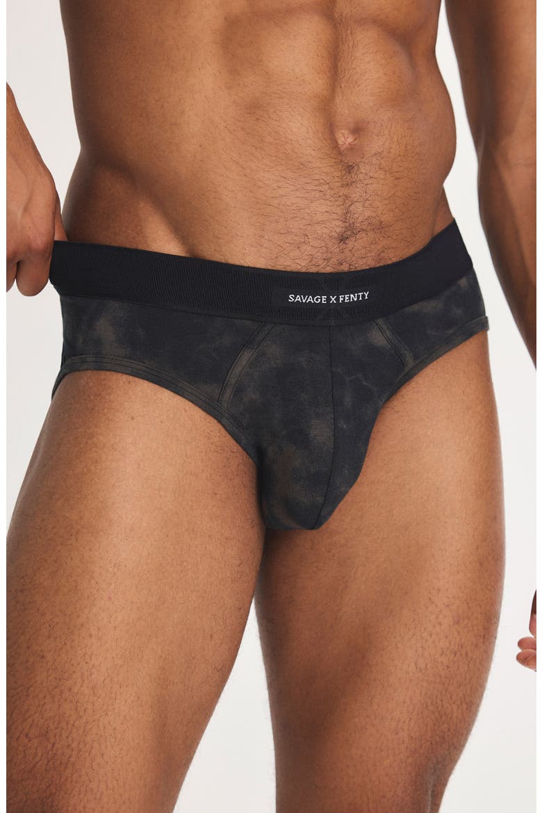 Savage X Cotton Blend Briefs, Alternate, color, BLACK CAVIAR DIFFUSED CAMO