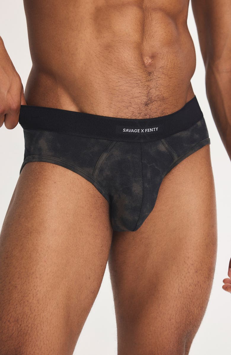 SAVAGE X FENTY Savage X Briefs, Alternate, color, Black Caviar Diffused Camo