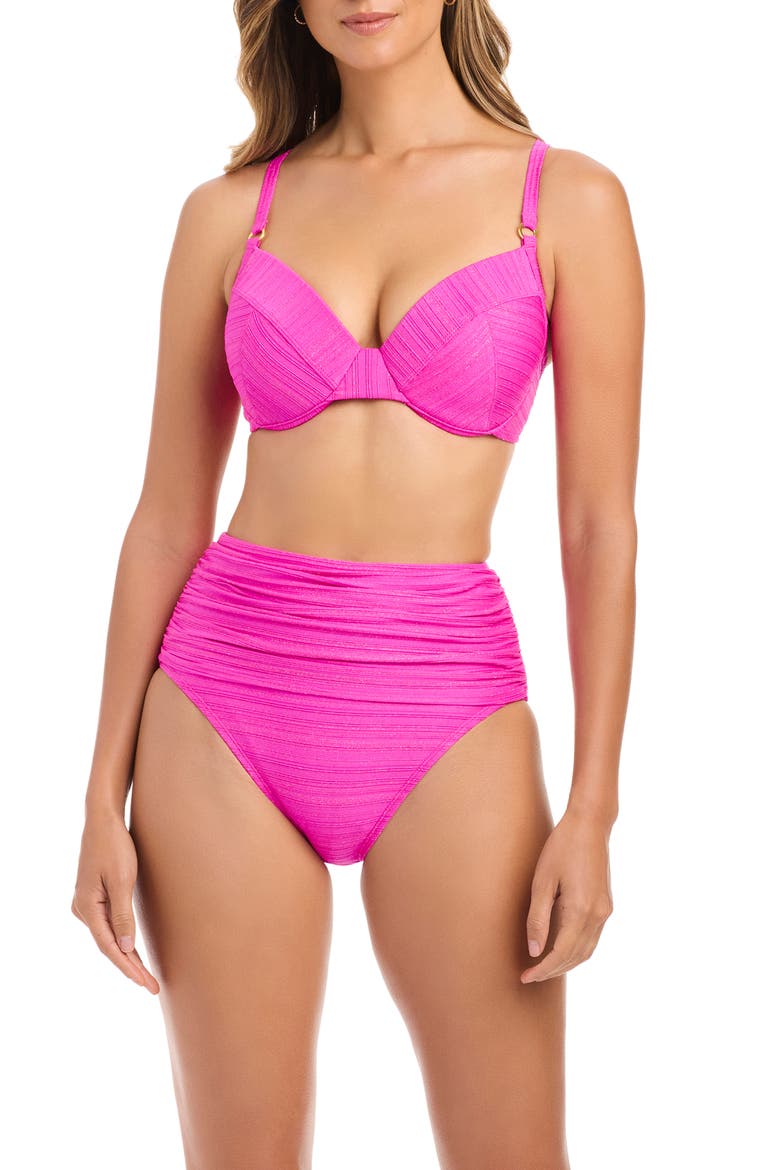 Metallic Underwire Bikini Top, Alternate, color, DAHLIA