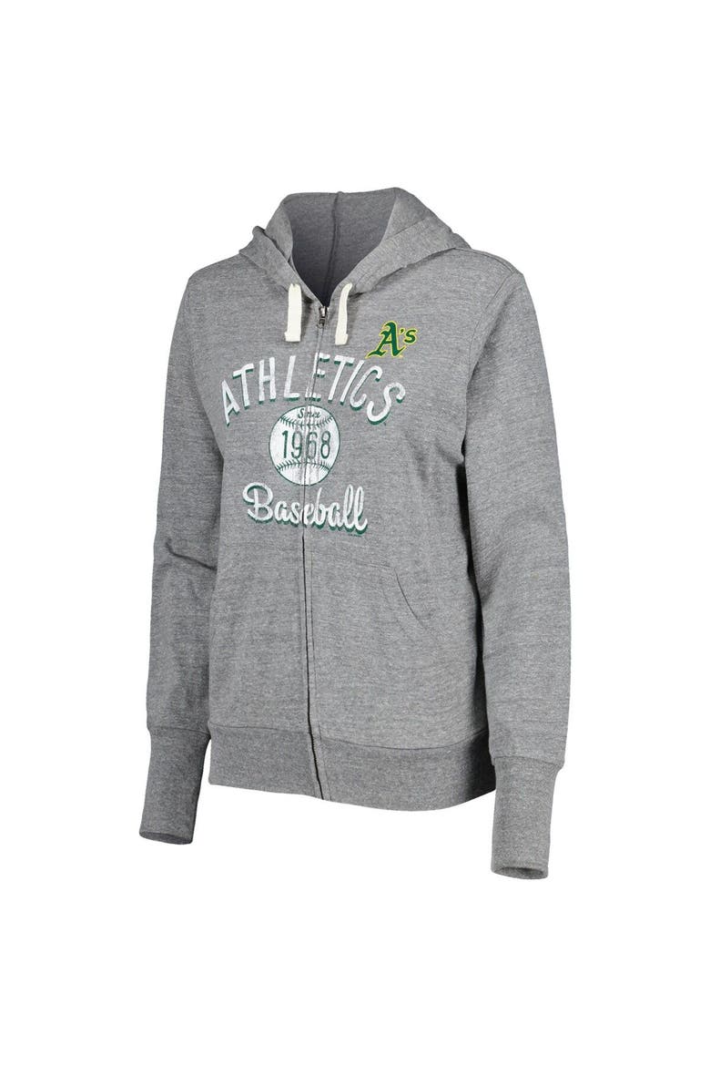 Women's Touch Gray Oakland Athletics Training Camp Tri-Blend Full-Zip Hoodie, Alternate, color, Gray