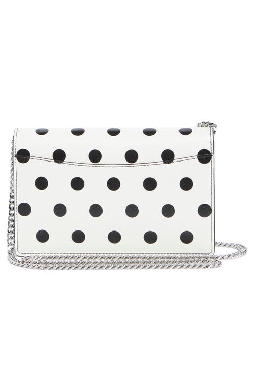 Marc Jacobs Party On A Chain Spots Flap Bag In White/black
