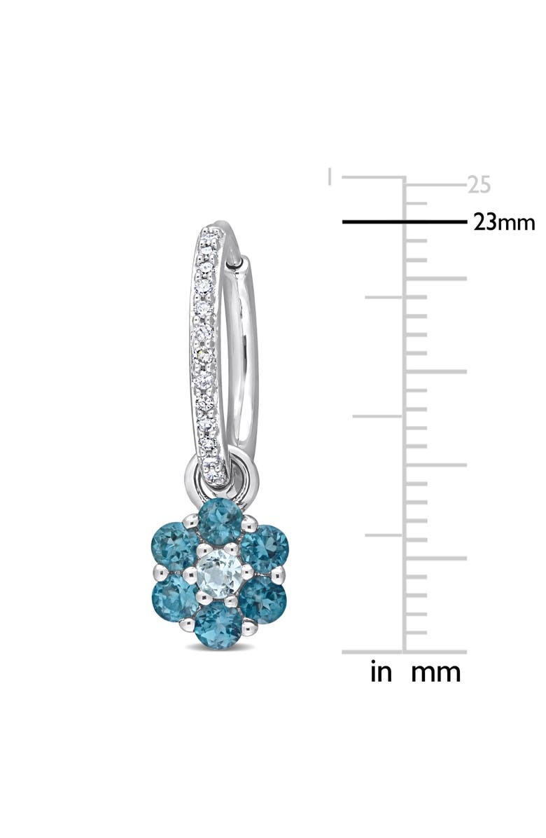 Julianna B. Gemstone & Diamond Floral Earrings 10K, Alternate, color, Blue Topaz/White Gold