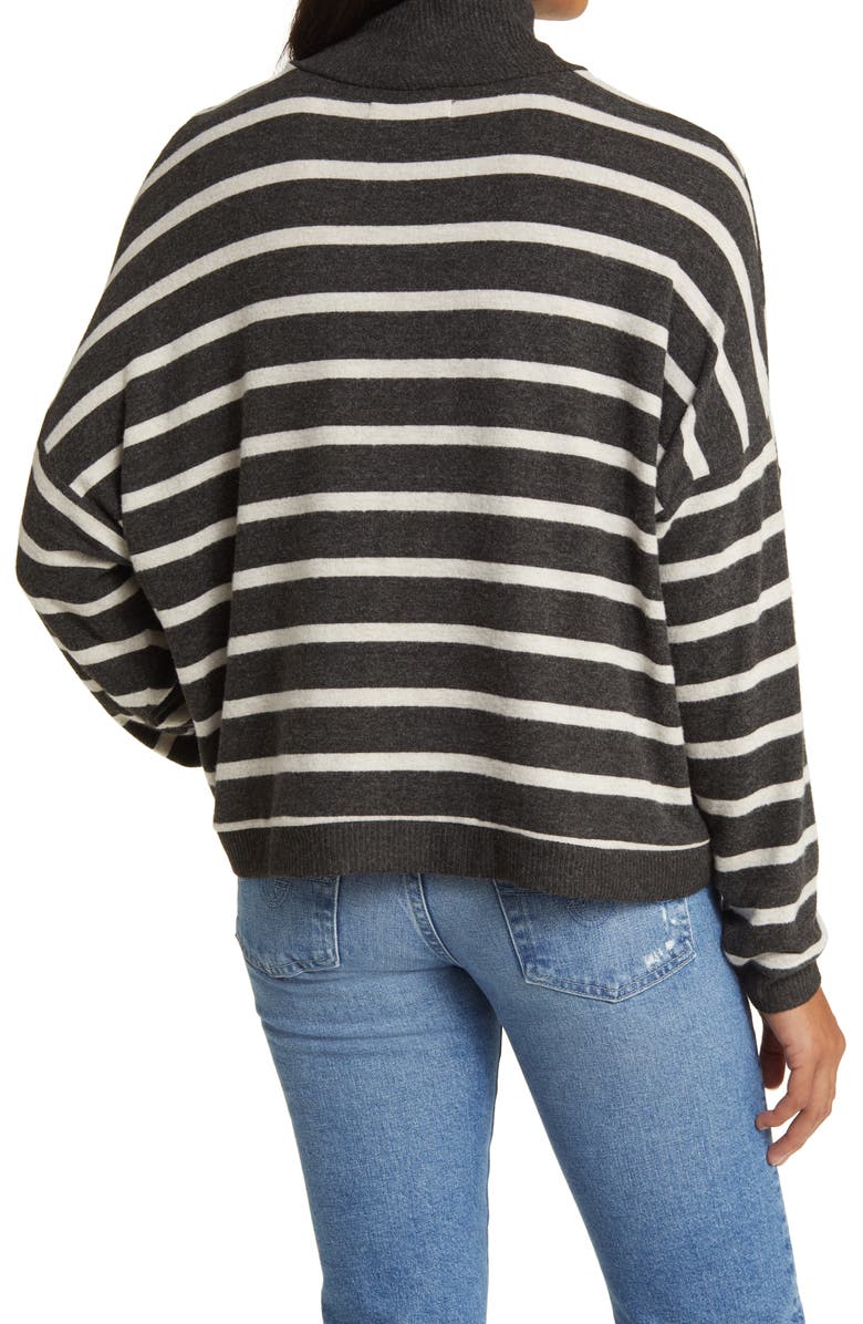 Lucky Brand Cloud Mock Neck Sweater, Alternate, color, Charcoal C