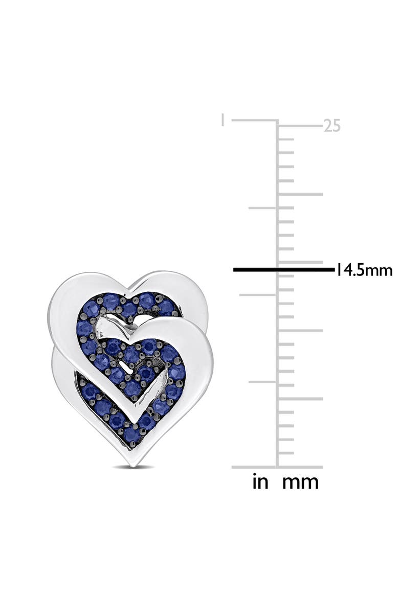 Interlocking Heart Sapphire Stud Earrings, Alternate, color, BLUE