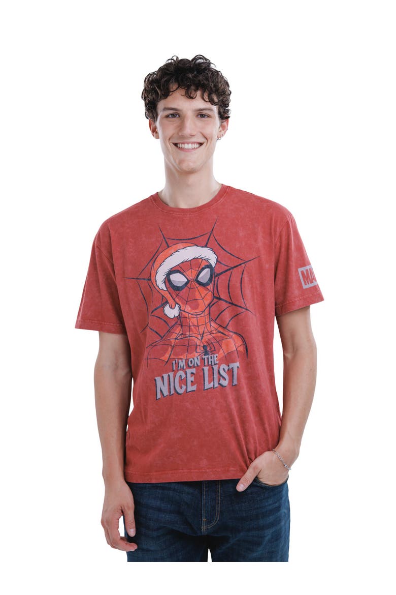 Cotton Short Sleeve Graphic T-Shirt, Alternate, color, Dark Red Spiderman