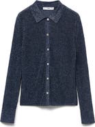 MANGO Metallic Button-Up Shirt