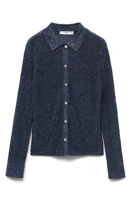 MANGO MANGO METALLIC BUTTON-UP SHIRT