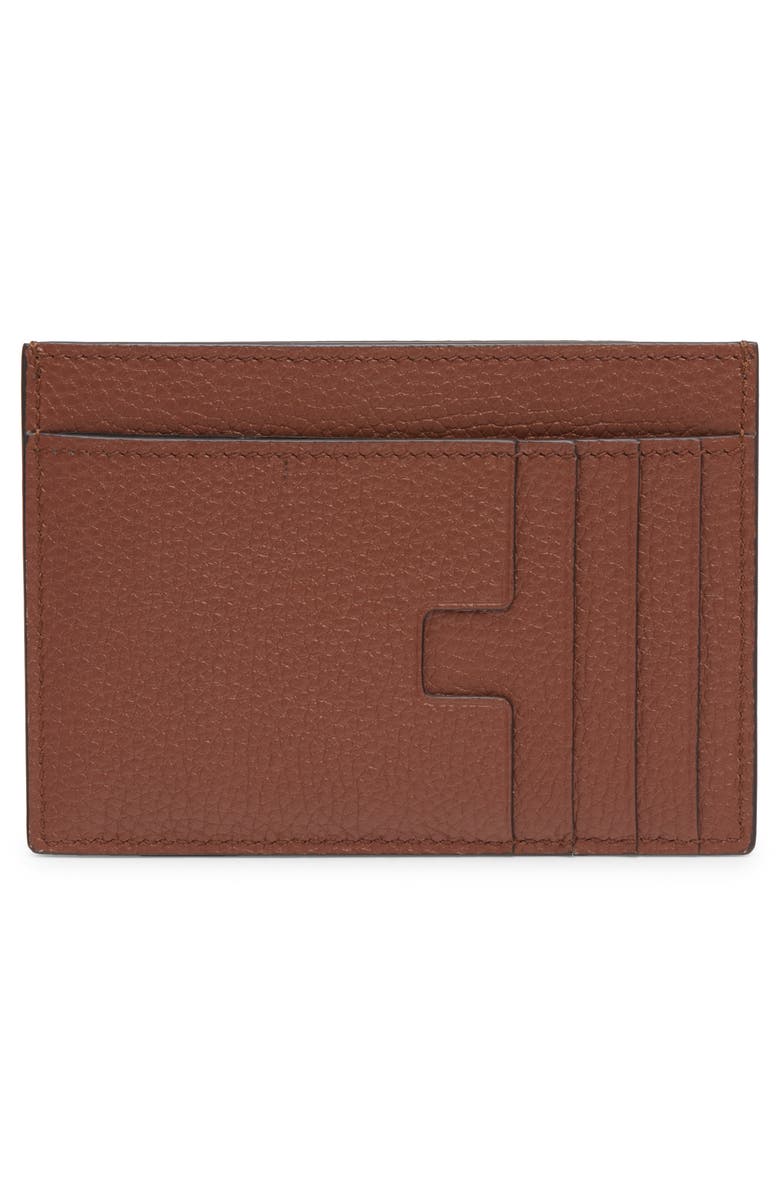 TOM FORD Large T-Line Soft Grain Leather Card Holder, Alternate, color, 1B108 Midbrown