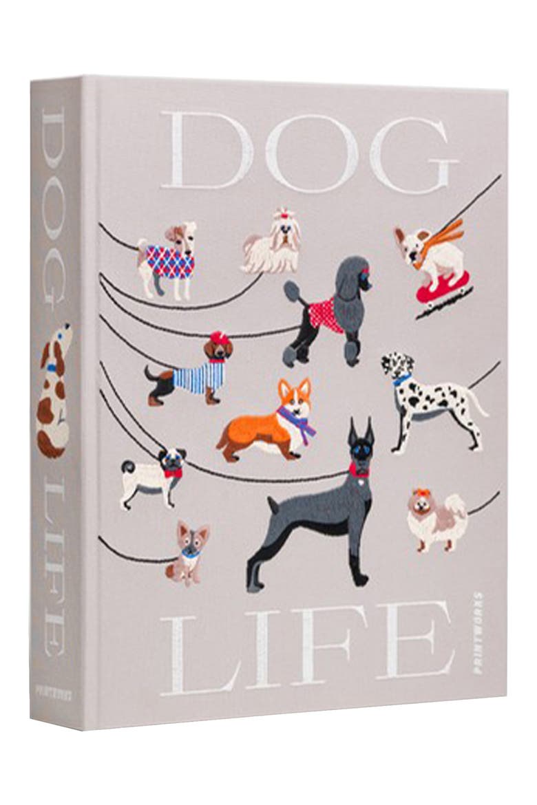Dogs Embroidered Photo Album, Alternate, color, BEIGE MULTI