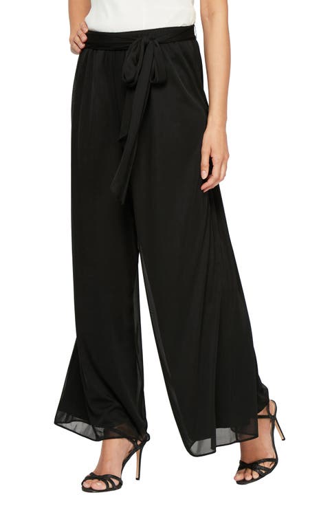 Alex Evenings Wide Leg Mesh Pants (Petite)