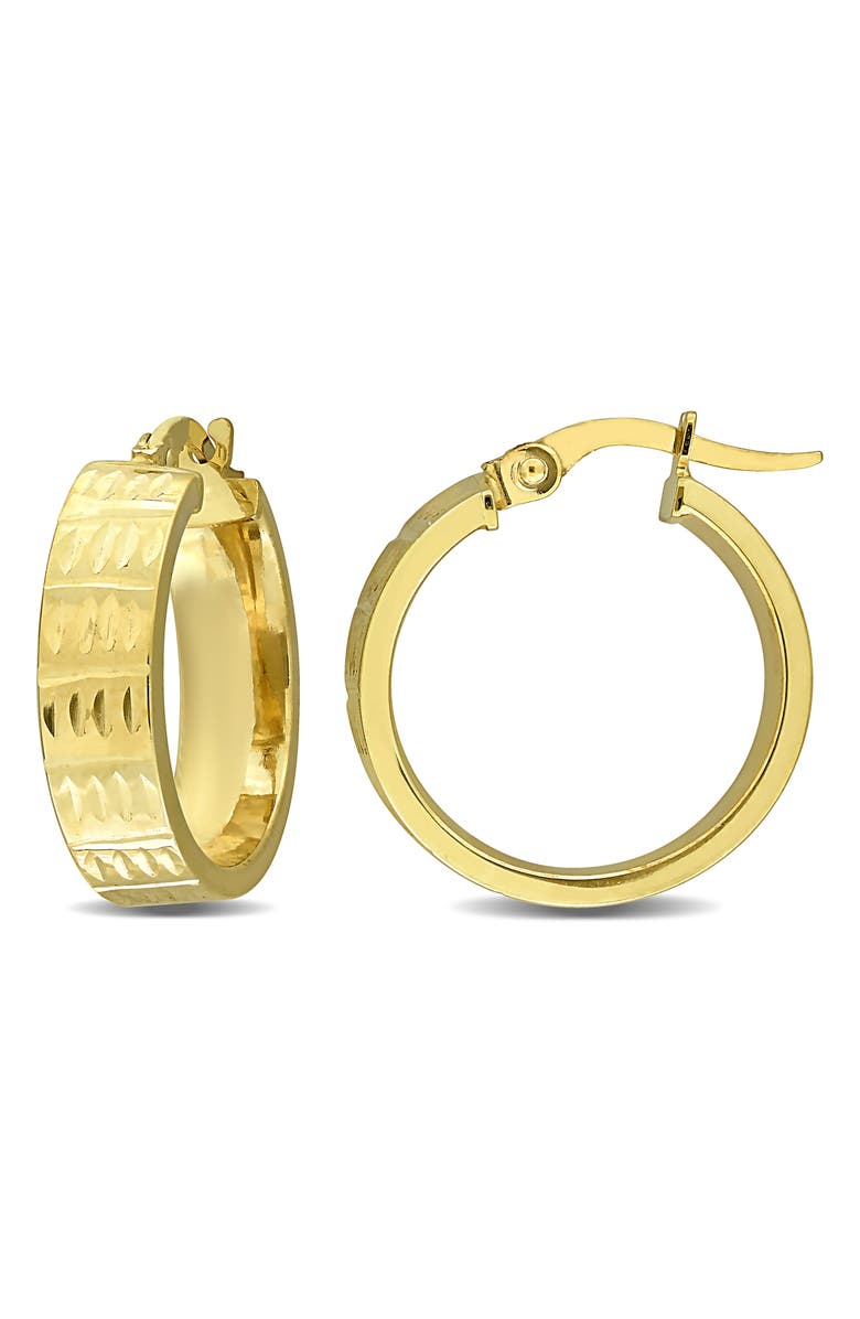 DELMAR 19.7mm Textured Hoop Earrings, Main, color, Gold