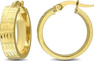DELMAR 19.7mm Textured Hoop Earrings