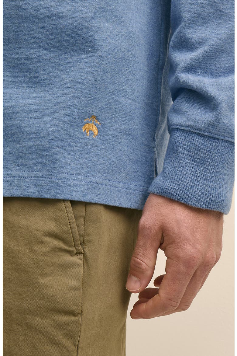 Long Sleeve Non-Iron Twill Rugby Polo, Alternate, color, BLUE MULTI