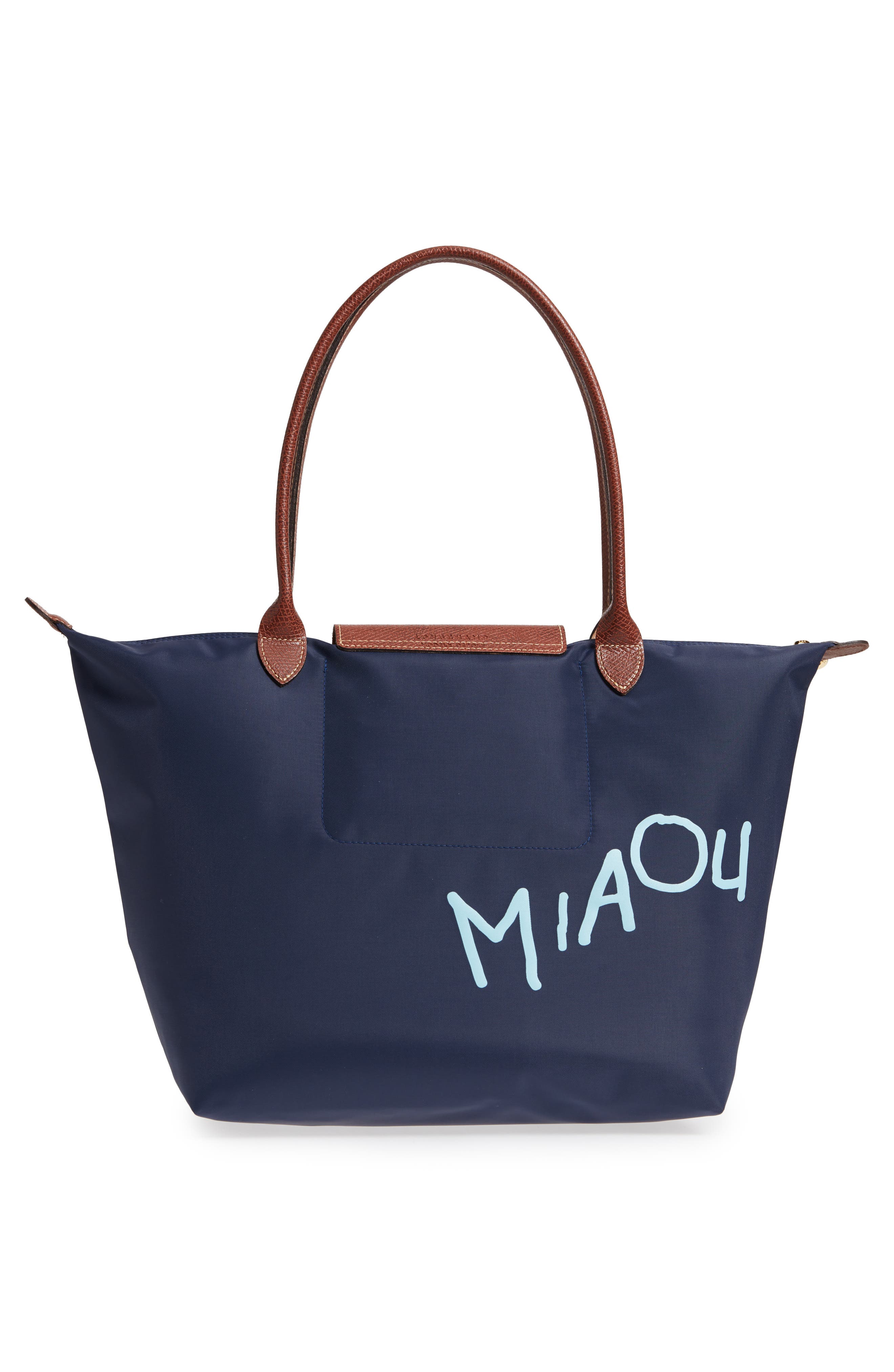 Longchamp 'Large Le Pliage Miaou' Tote, Alternate, color, 