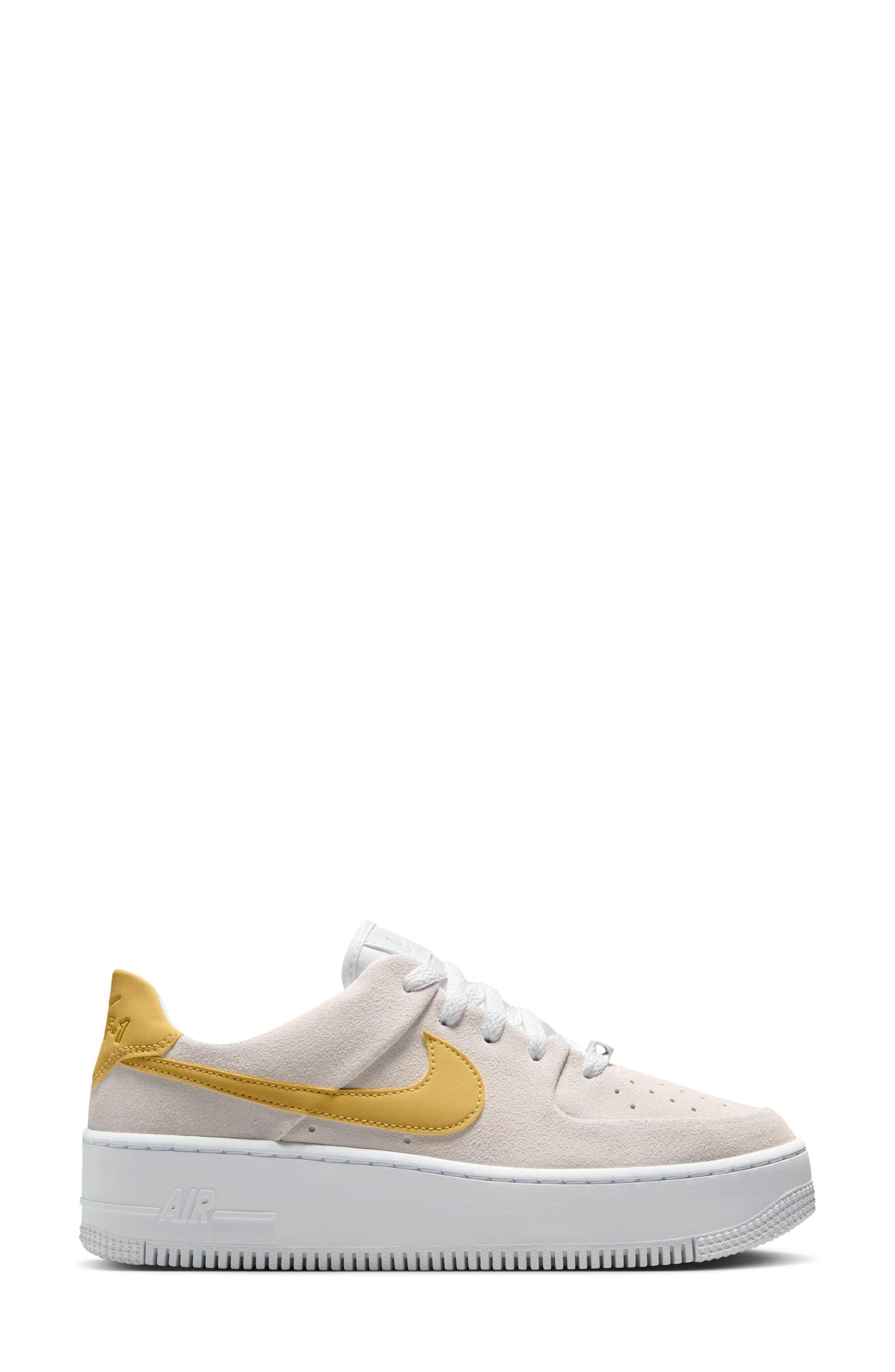 Air Force 1 Sage Low Platform Sneaker, Alternate, color, WHITE/ GOLD