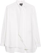 Emporio Armani Crepe Tie Neck Shirt