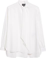 Emporio Armani Crepe Tie Neck Shirt
