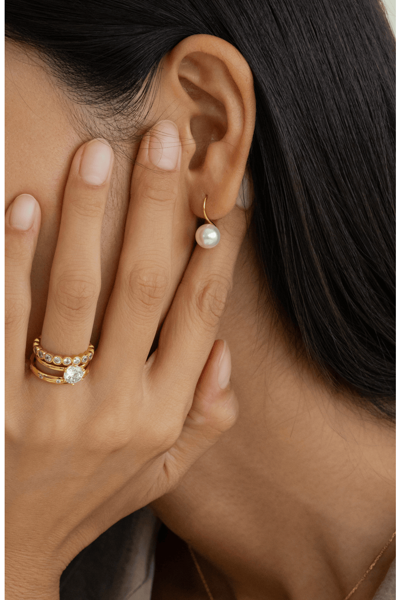 18k Gold Plated Sterling Silver Lorelei Pearl Earrings Gift Idea, Alternate, color, Silver