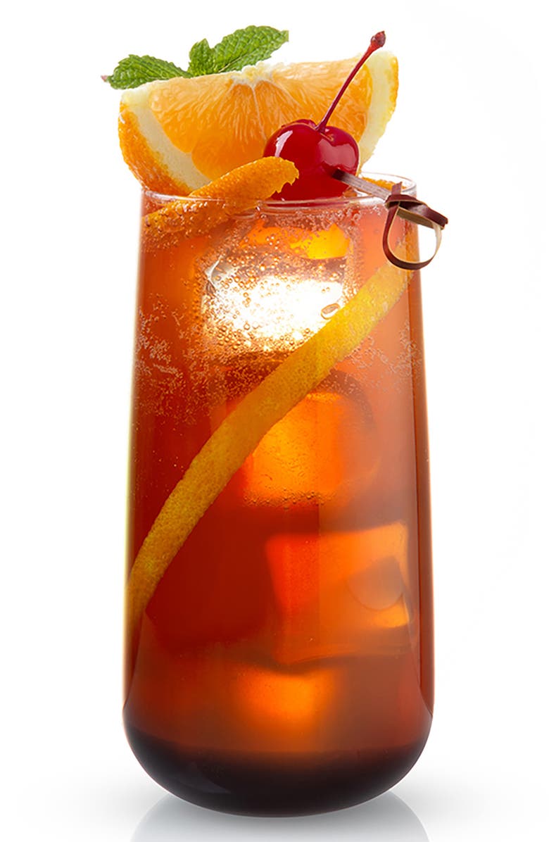 JoyJolt Set of 4 Black Swan Highball Glasses, Alternate, color, Clear