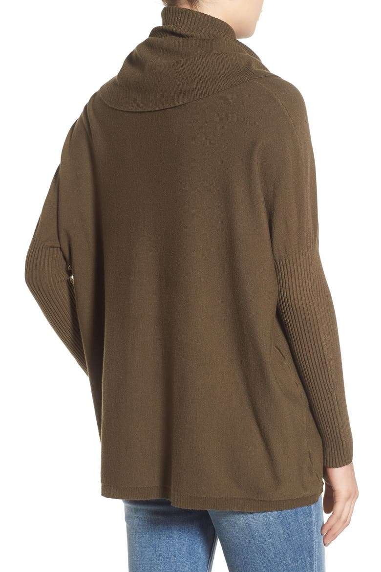 Cowl Neck Boxy Pullover, Alternate, color, OLIVE