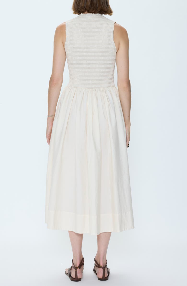 Pistola Gladys Smocked Midi Dress, Alternate, color, Oyster Shell