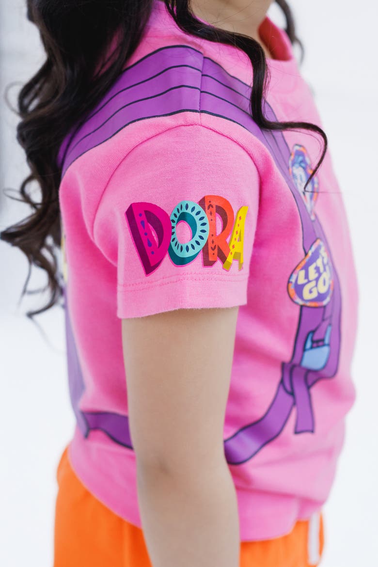 2-Piece Tee and Shorts Set, Alternate, color, Dora Pink Orange