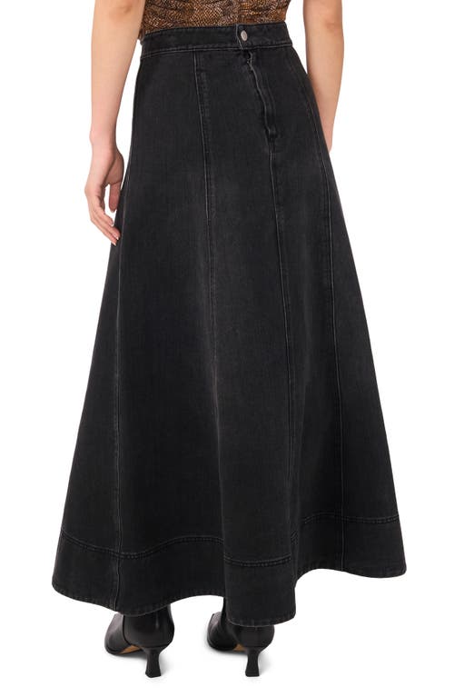 1.state Paneled Denim Maxi Skirt In Black