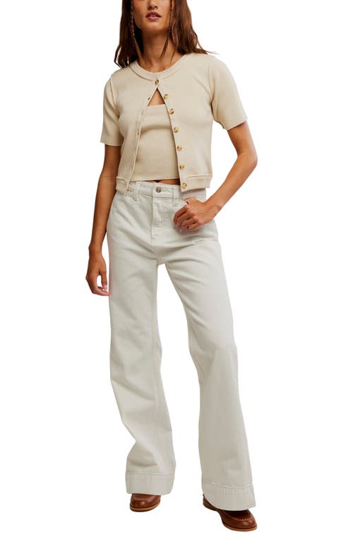 Free People Rib-knit Twosie Top In Sand