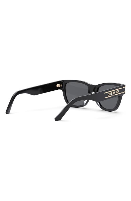 Dior The Signature S6u 54mm Rectangle Sunglasses In Black