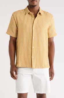 Textured Stripe Button-Up Shirt