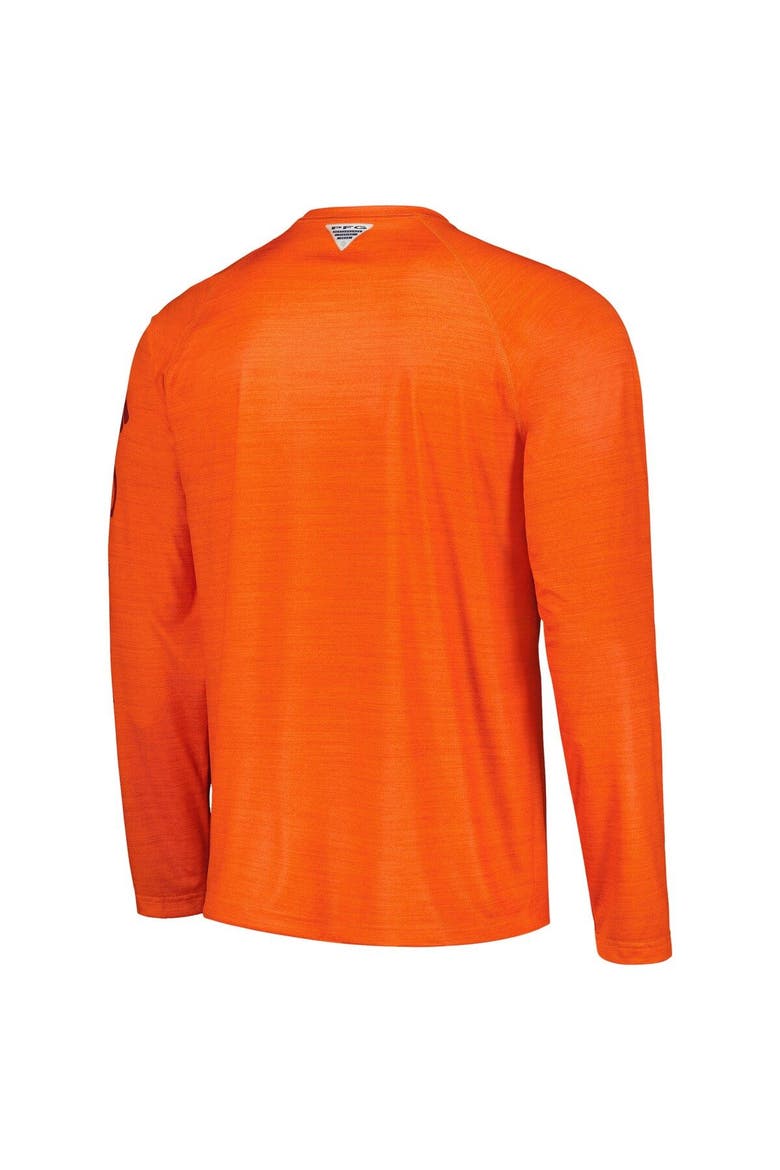 Men's Columbia  Orange Virginia Tech Hokies PFG Terminal Tackle Omni-Shade Raglan Long Sleeve T-Shirt, Alternate, color, Orange