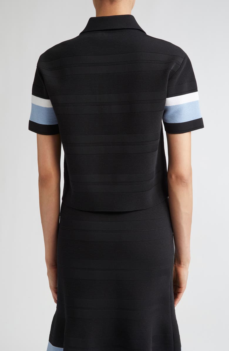 Carolina Herrera Stripe Knit Polo, Alternate, color, Black Multi