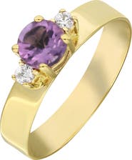 Bony Levy 14K Yellow Gold Amethyst & Diamond Ring