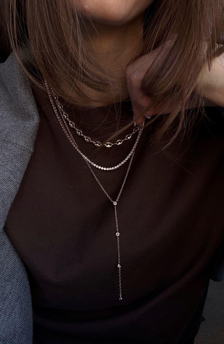 BaubleBar Catalina Layered Y-Necklace, Alternate, color, Gold