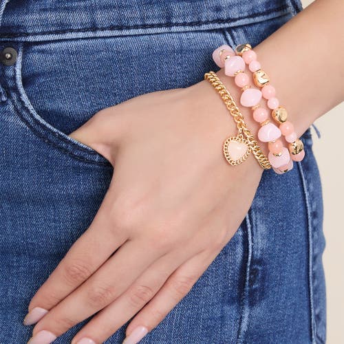 Jessica Simpson 3-piece Charm Bracelet In Gold
