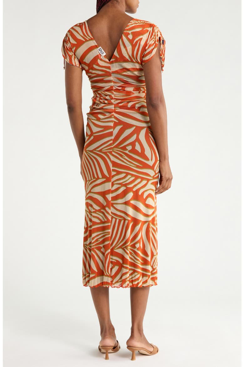 Ella Ruched Mesh Dress, Alternate, color, SAVANNA/ MARLENE BATIK