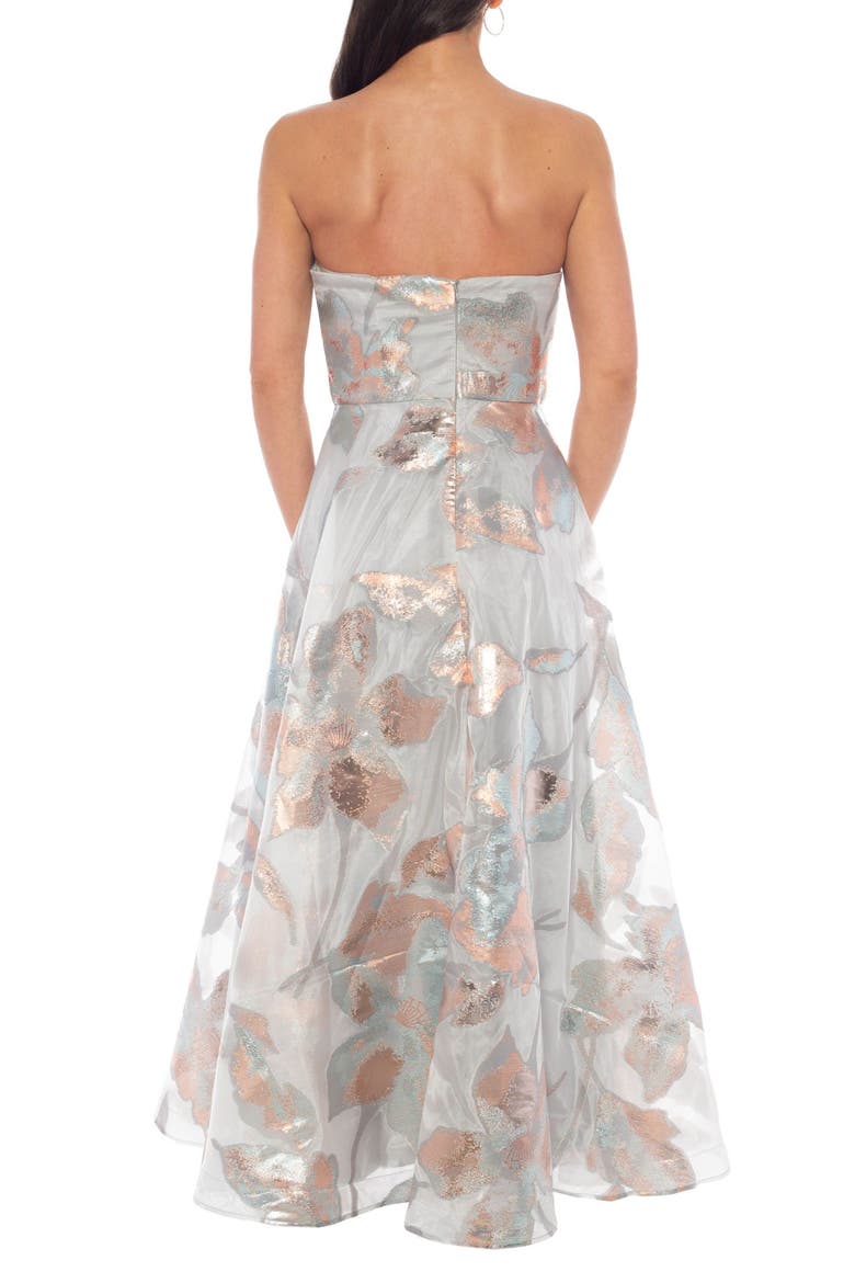 Strapless Burnout Organza Burnout Gown, Alternate, color, SILVER BLUSH