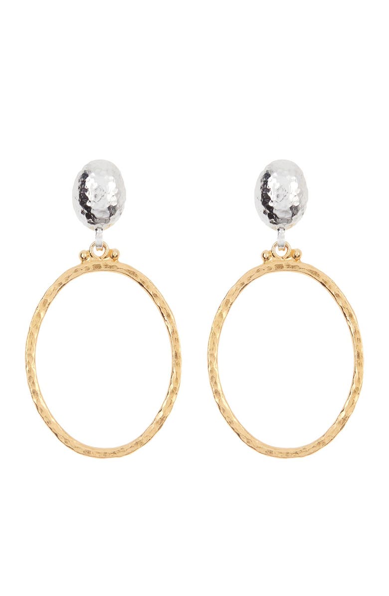 Gurhan Two-Tone Sterling Silver Hoopla Oval Link Drop Earrings, Main, color, 