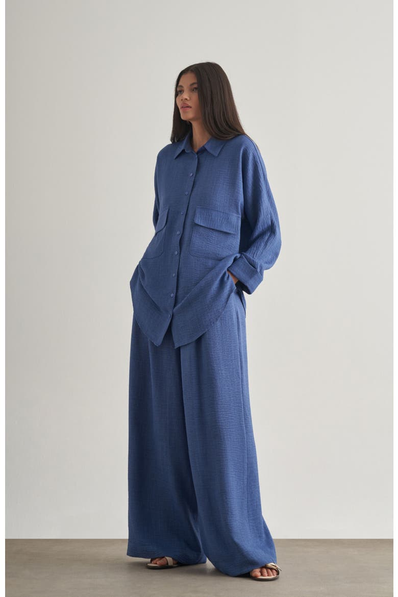 Linen Tunic, Alternate, color, Indigo