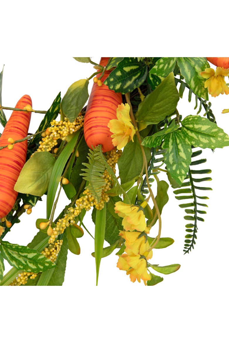 Floral Easter Artificial Wreath with Spring Carrots - 22", Alternate, color, Orange